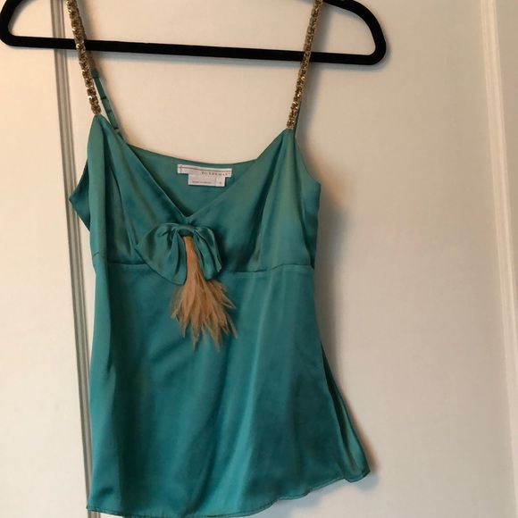 Gorgeous silk top with beaded adjustable straps - Picture 1 of 5